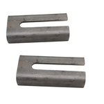 The TC Bros. DIY Weld-In Exhaust Mount Channel is a metal cylinder with a U-shaped slot, perfect for custom or DIY exhaust projects. Shown here against a white background, it's made by TC Bros.