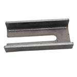The TC Bros. DIY Weld-In Exhaust Mount Channel is a metal cylinder with a U-shaped slot, perfect for custom or DIY exhaust projects. Shown here against a white background, it's made by TC Bros.