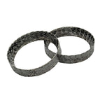 The Moto Iron® Exhaust Gasket Set for 1984-up Harley-Davidson Big Twin and Sportster, shown above, includes two metallic tapered gaskets compatible with EVO Sportster, EVO Big Twin, Twin Cam, and Milwaukee-Eight models.