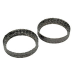 The Moto Iron® Exhaust Gasket Set for 1984-up Harley-Davidson Big Twin and Sportster, shown above, includes two metallic tapered gaskets compatible with EVO Sportster, EVO Big Twin, Twin Cam, and Milwaukee-Eight models.