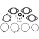 A selection of carburetor rebuild components—including gaskets, O-rings, springs, needle valves, and a diaphragm—neatly arranged on a white background; this set is the Wyatt Gatling Master Rebuild Kit for Keihin Butterfly Carburetor by Wyatt Gatling.