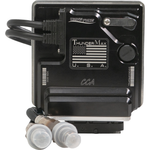 A black ThunderMax Fuel Tuner for 2024-2025 Harley-Davidson Street and Road Glide motorcycles by ThunderMax, featuring attached cables and connectors, a U.S. flag logo, and “WAVETUNE” and “CCA” labels on the casing—an ideal engine control module (ECM) with Auto-Tune upgrade capability for your ride.