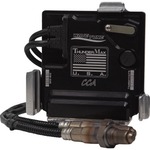 The ThunderMax Fuel Tuner electronic control module, complete with attached wiring and sensor, features a U.S. flag label and metallic mounting brackets—engineered for the 2025 Harley-Davidson Softail to deliver precise fuel management through its advanced Auto-Tune ECM system.