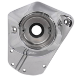 Mid-USA Cam Cover Kit for 1993-1999 Harley-Davidson Big Twin—includes chrome cover, gasket, screws, and washers displayed on a white background, perfect as a replacement cam cover or chrome gear cover for your Harley.