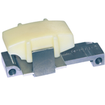 Hayden M6 Self-Adjusting Primary Chain Tensioner for 2006-2017 Harley-Davidson Big Twin, featuring a rectangular beige plastic shoe mounted on a metal base.