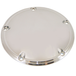 Three round metal covers with bolt holes—a silver Harley-Davidson clutch cover, a solid black Universal Derby Cover for 1999-2018 Harley-Davidson Big Twin, and a textured black replacement clutch cover—all arranged on a white background.
