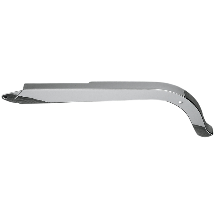 Curved chrome Mid-USA Chrome Chain Guard for 1936-1957 Harley-Davidson Big Twin and Custom motorcycles.
