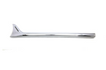 The Mid-USA Chrome Fishtail Extension for 1-3/4" exhaust systems features two pointed chrome side trim moldings, shown parallel on a white background. Ideal as stylish accents. Brand: Mid-USA.