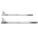 The Mid-USA Chrome Fishtail Extension for 1-3/4" exhaust systems features two pointed chrome side trim moldings, shown parallel on a white background. Ideal as stylish accents. Brand: Mid-USA.