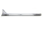 The Mid-USA Chrome Fishtail Extension for 1-3/4" exhaust systems features two pointed chrome side trim moldings, shown parallel on a white background. Ideal as stylish accents. Brand: Mid-USA.