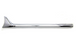 The Mid-USA Chrome Fishtail Extension for 1-3/4" exhaust systems features two pointed chrome side trim moldings, shown parallel on a white background. Ideal as stylish accents. Brand: Mid-USA.