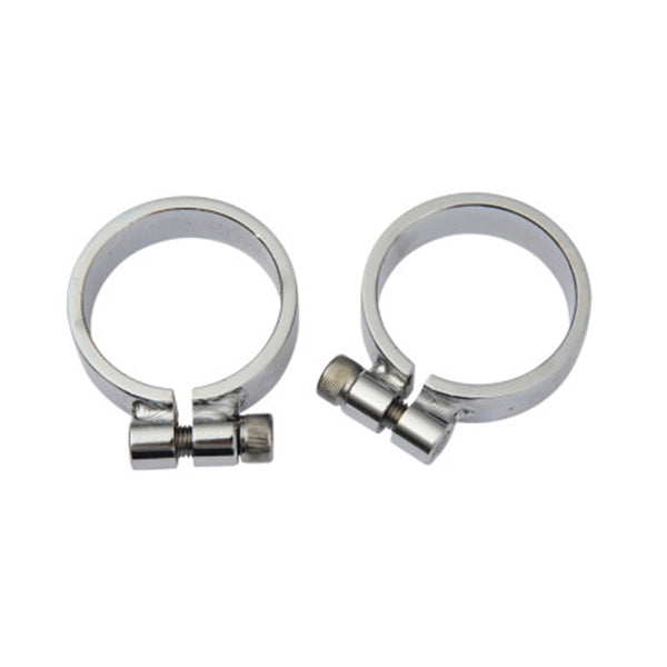V-Twin Chrome 2-1/2 Inch Muffler P-Clamp Set For Harley Chopper Bobber Custom