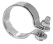 The Mid-USA Universal Chrome Exhaust Clamp by Mid-USA features a circular metal band and screw fastener, ideal for securely attaching hoses or pipes.