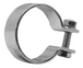 The Mid-USA Universal Chrome Exhaust Clamp by Mid-USA features a circular metal band and screw fastener, ideal for securely attaching hoses or pipes.