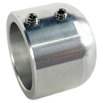 Close-up view of the TC Bros. Shifter Shaft Cover for Harley-Davidson Big Twin 1974-2017, shown with a textured foot peg and metal knob against a white background.