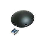 A Black Derby Cover 2004-2022 Sportster with screws and bolts from Drag Specialties.