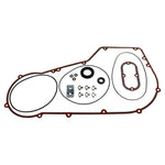 Moto Iron® Complete Primary Gasket Kit for Harley-Davidson 94-05 Dyna and 94-06 Softail shown on a white background, featuring gaskets, O-rings, seals, and small metal fasteners.