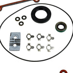 Moto Iron® Complete Primary Gasket Kit for Harley-Davidson 94-05 Dyna and 94-06 Softail shown on a white background, featuring gaskets, O-rings, seals, and small metal fasteners.