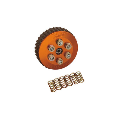 An orange Barnett Scorpion Clutch For Harley Twin Cam 2006-2010 with springs and clutch capacity.