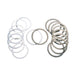 A Barnett Clutch Kit for 1990-1997 Harley-Davidson Big Twin and 1991-2022 Sportster, featuring six white friction plates and eight steel plates, is arranged in two groups on a white background.