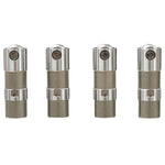 Four Precision Tappets for 2017-Up M8, 1999-17 Twin Cam and 2000-Up XL Models ball valves on a white background.