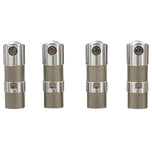 Four Precision Tappets for 2017-Up M8, 1999-17 Twin Cam and 2000-Up XL Models ball valves on a white background.