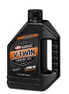 A black 1-quart container of Maxima Conventional Engine Oil, featuring an orange and black label with product details, this high-quality oil from Maxima is specifically designed for 4-stroke motorcycle engines.