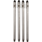 Four S&S Cycle Quickee Adjustable Pushrods for 1999-Up Big Twin and 1991-2022 Sportster are standing upright in a row against a white background.