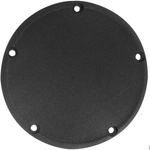 Mid-USA Chrome Clutch Cover for 1999-2018 Harley-Davidson Big Twin, featuring a shiny, round design with five evenly spaced screw holes near the edge, shown on a white background. Ideal as a replacement part.