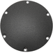 Three round metal plates, each featuring six holes—one in white, one in black, and one in dark gray—are displayed against a white background. These are Universal Derby Covers by Universal, designed to fit 2004-2022 Harley-Davidson Sportster models.