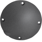 Moto Iron® Black Derby Cover for 1994-2003 Harley-Davidson Sportster, circular metal design with five holes, shown with five silver screws on a white background.