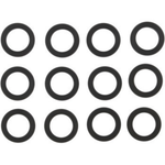 Twelve identical black rubber O-rings from the Cometic Pushrod Seal Kit for 1957 to 1985 Harley-Davidson Sportster are neatly arranged in a 3 by 4 grid on a white background—an ideal solution for preventing oil leaks that frequently affect Ironhead Sportsters.