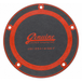 A round black and red James Gaskets Derby Cover Gasket, along with an orange rubber O-ring, both displayed on a white background—perfect for use as a primary chaincase gasket or derby cover seal on your 2006-2017 Harley-Davidson Big Twin.