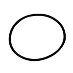 A simple, black, hand-drawn oval shape on a white background, reminiscent of the James Gaskets Inspection Cover Seal for 1991-2003 Harley-Davidson Sportster.