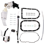 All Balls Fuel Pump Module Assembly for 2009-2017 Harley-Davidson Dyna, including a pump unit, two gaskets, mounting hardware, O-rings, a wire harness, and a fuel hose.