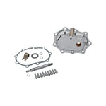 Chrome Drag Specialties Complete Kicker Cover Kit for 1936-1986 Harley-Davidson Big Twin including a housing, gasket, shaft, and mounting hardware.