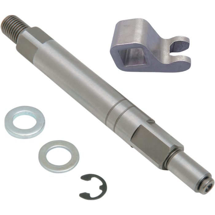 Drag Specialties Clutch Release Shaft and Finger Kit for 1936-1986 Harley-Davidson Big Twin, featuring the metal finger, two washers, and a retaining clip.