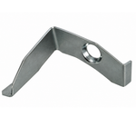 L-shaped Eastern Starter Gear Oil Deflector for 1936-1979 Harley-Davidson Big Twin, featuring a circular mounting hole.