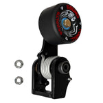 A Bolt On Chain Tensioner - Skate Wheel (Powell Peralta) with a drive chain and a handle on it.