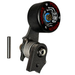 A Single Sided Weld On Chain Tensioner - Skate Wheel (Powell Peralta) with a bolt and nut, used to tighten the tensioner.