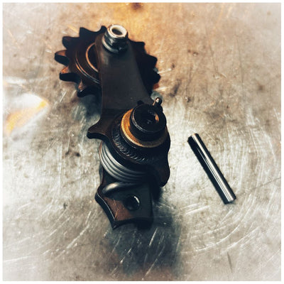 A Single Sided Weld On Chain Tensioner - 530 Sprocket, suitable for welding, from Monster Craftsman, on a metal surface.