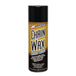 A 5.5 oz can of Maxima Chain Wax by Maxima, designed for lubricating motorcycle and bicycle chains. It features a black cap and detailed product information on the label. This high-performance chain lube delivers smooth operation and helps extend chain life.
