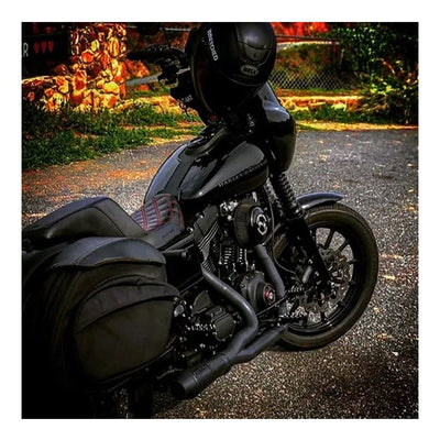 A close up of a motorcycle with an Invisivin Magnetic Vin Sticker Cover - 95-98 Dyna with stepped frame with dual split.