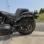The TC Bros. Belt-to-Chain Drive Conversion Kit for 2018-up Harley-Davidson Low Rider S and ST is shown with sprocket, bolts, and accessories labeled "M8 LOW RIDER S • ST" on a white background.
