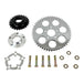 The TC Bros. Belt-to-Chain Drive Conversion Kit for 2000-2005 Harley-Davidson Dyna features 530 chain drive sprockets, bolts, washers, and mounting components displayed on a white background.