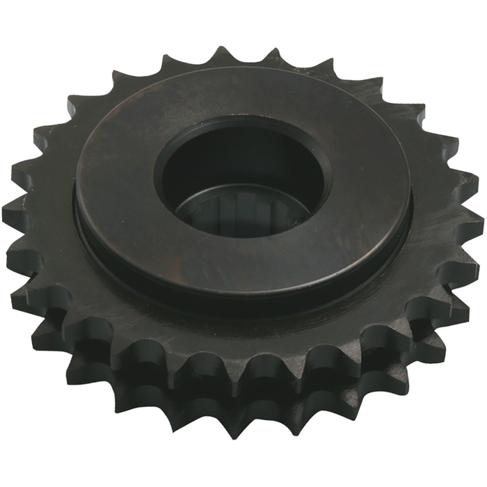 Black metal double-row BDL Compensator Sprocket Kit For 2007-2021 Harley-Davidson Big Twin with a splined center hole.