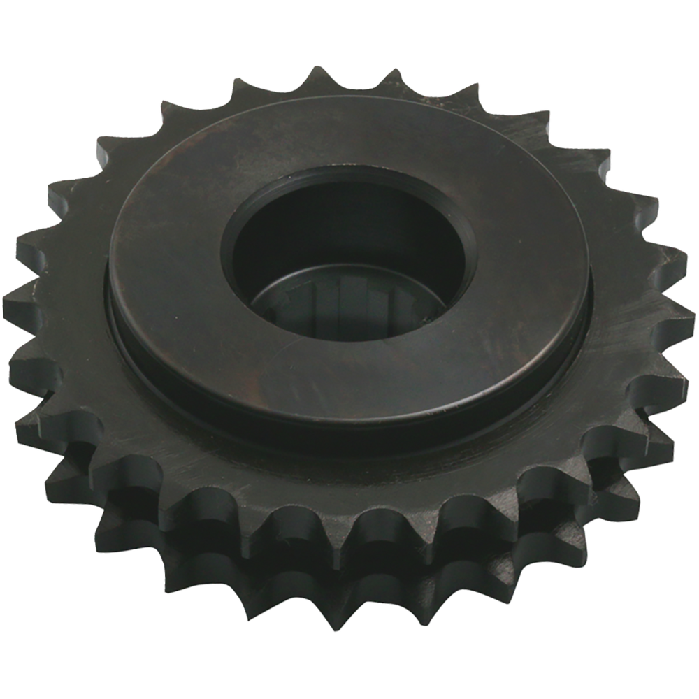 Black metal double-row BDL Compensator Sprocket Kit For 2007-2021 Harley-Davidson Big Twin with a splined center hole.