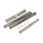 The Mid-USA Fork Lowering Kit for Harley-Davidson 41mm fork includes coil springs, round washers, and two cylindrical spacers—perfect for customizing your Big Twin.