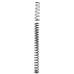 Two metal coil springs from the Progressive Suspension Drop-In Fork Lowering Kit for 2002–2005 Harley-Davidson Touring models are aligned vertically with a gap between them against a white background.