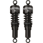 Two black Burly Slammer Shocks for 1988-2003 Harley-Davidson Sportster, featuring coil springs.